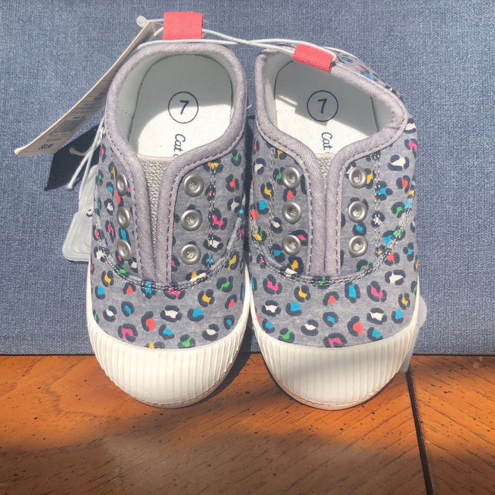 Cat and Jack multi color leopard print sneakers size 7